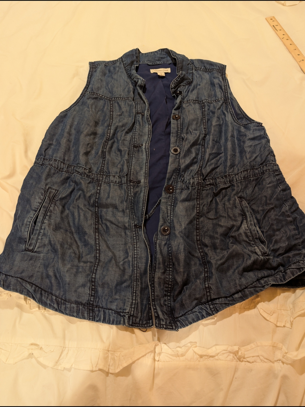 Coldwater Creek Fully Lined Tencel Denim Vest XL